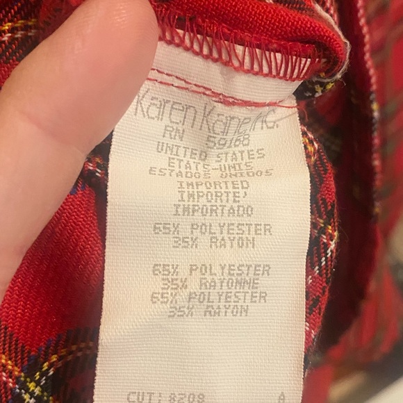 Karen Kane red plaid shirt /shirt dress.  Made in USA. - Picture 8 of 9